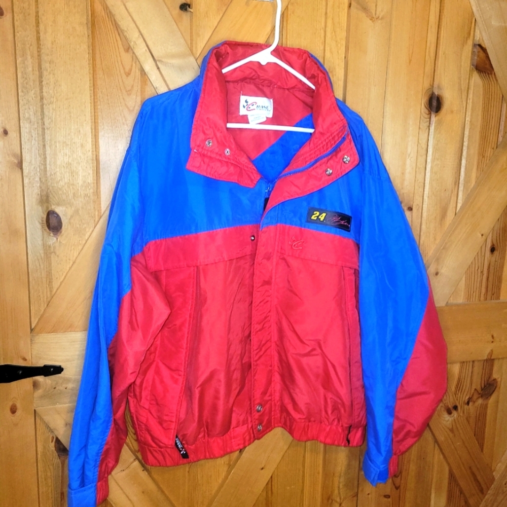 Jeff Gordon  Chase Authentics Vintage  NASCAR Jacket- Large- Hooded Zip & Snap